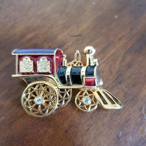 Vintage AVON Smithsonian Enamel Train Brooch Broach Pin